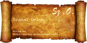 Szalai Orion névjegykártya